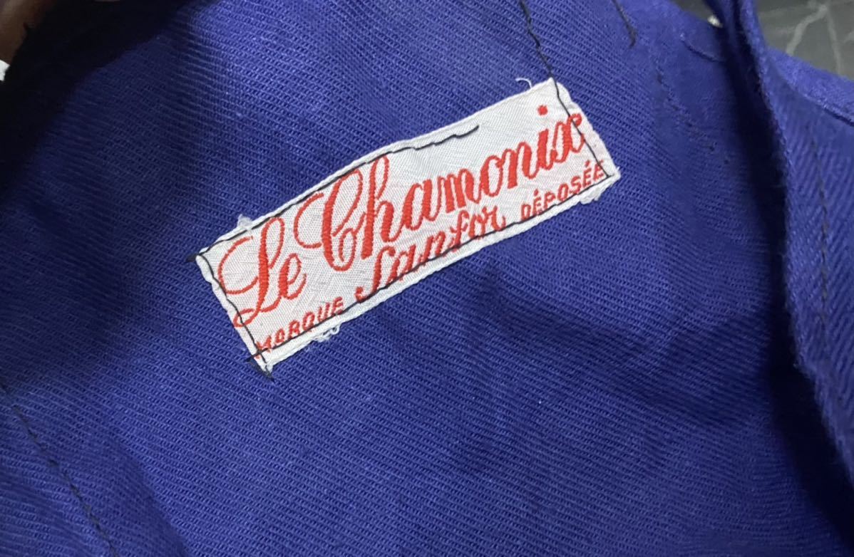 1950's フランス ヴィンテージ Le Chamonix ワーク オーバーオール キッズ レディース ワークジャケット 10s20s30s40s リネン France_画像6