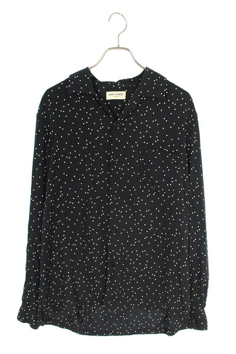 サンローランパリ SAINT LAURENT PARIS 15AW 411912 Y935L サイズ:S ドット総柄レーヨン長袖シャツ GZ11