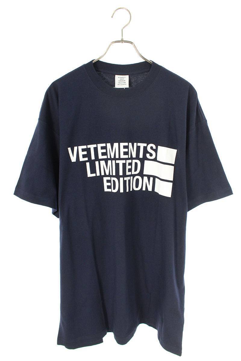 100 ％品質保証 ヴェトモン SB01 新古品 ビッグロゴリミテッドエディションプリントTシャツ サイズ:S NAVY UE51TR810N 21SS VETEMENTS その他