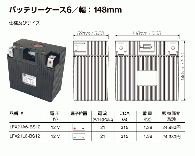 SHORAI ショーライ LFX21L6-BS12 | ショウライ lfx21l6 バッテリー リチウムイオンバッテリー リチウムバッテリー リチウムの画像2