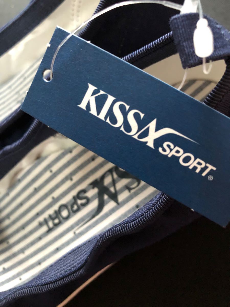 新品未使用☆キサスポーツ リボンシューズ ウェッジソール ネイビー 23cm 未使用 キサスポーツ KISSA SPORTカジュアルパンプス23 5E cm