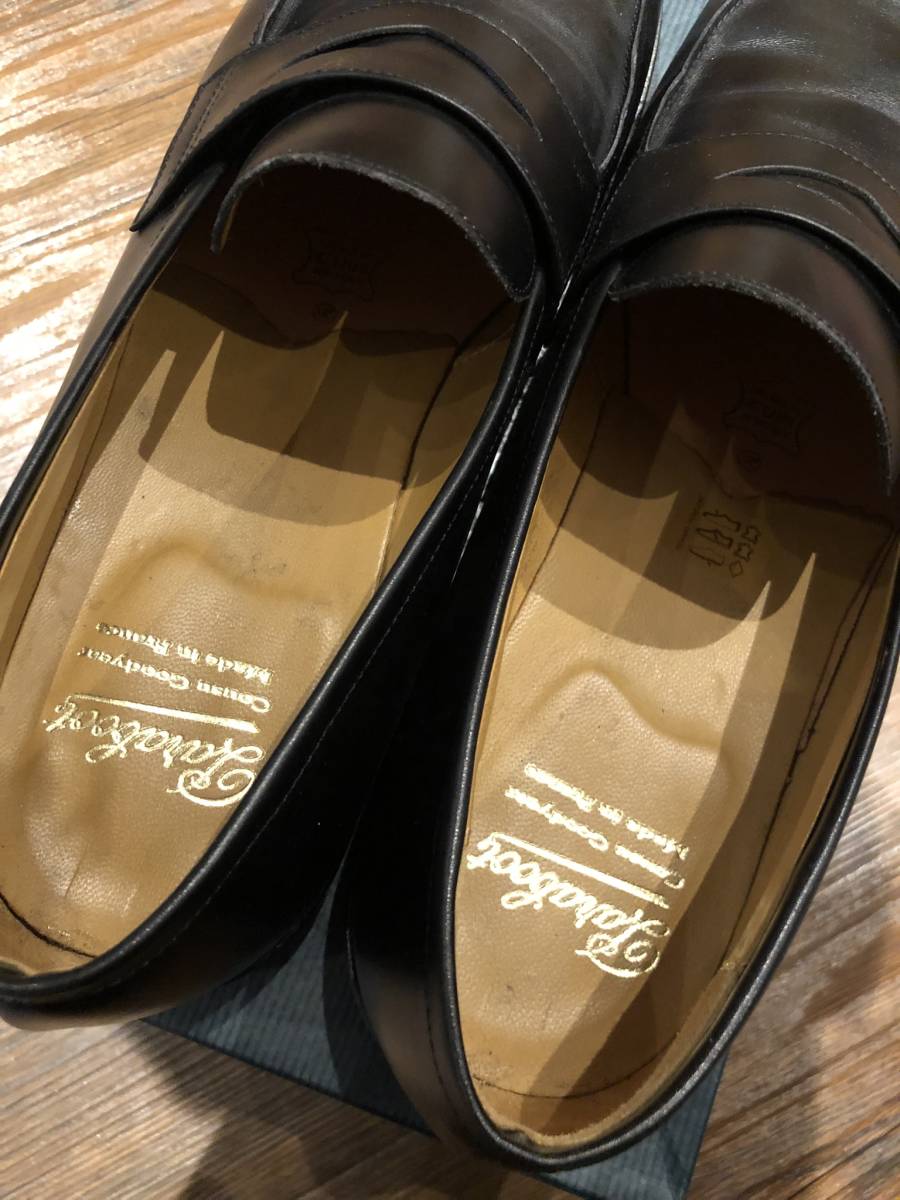  new goods unused Paraboot ADONIS UK12 30~31cm black domestic regular goods Loafer large size Paraboot Adonis Goodyear made law all weather type sole 