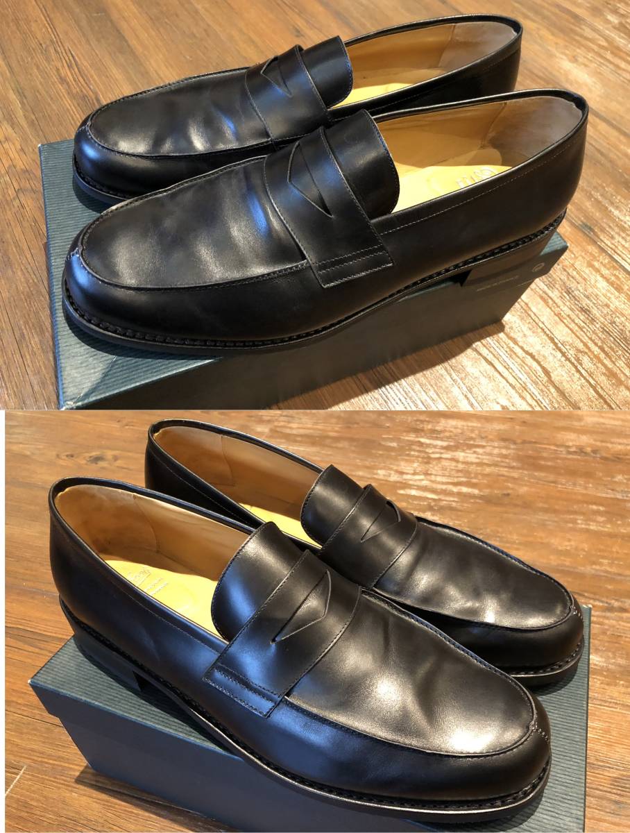  new goods unused Paraboot ADONIS UK12 30~31cm black domestic regular goods Loafer large size Paraboot Adonis Goodyear made law all weather type sole 