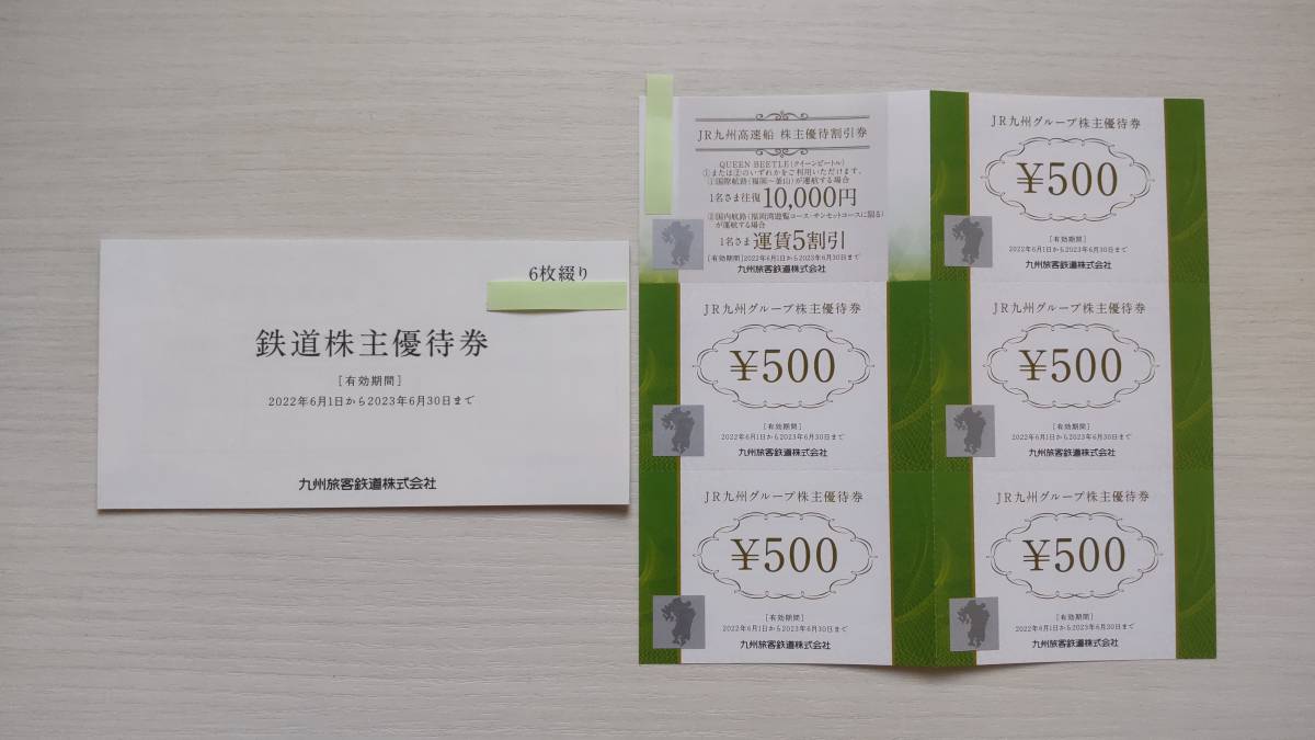 JR九州 鉄道株主優待券6枚 JR九州グループ株主優待券5枚 ＪＲ九州高速