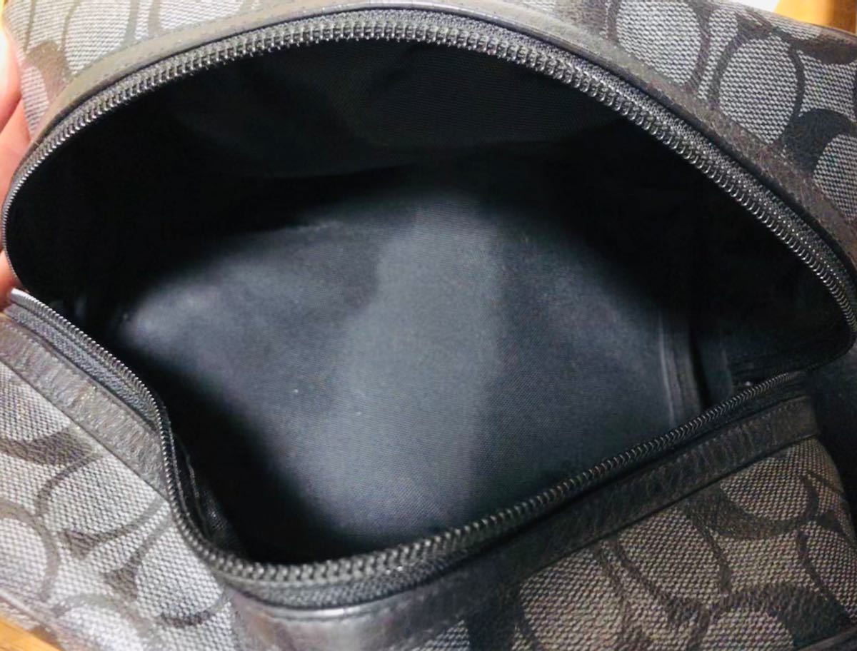 美品】COACH/コーチ トラベルポーチ セカンドバッグ ブラック