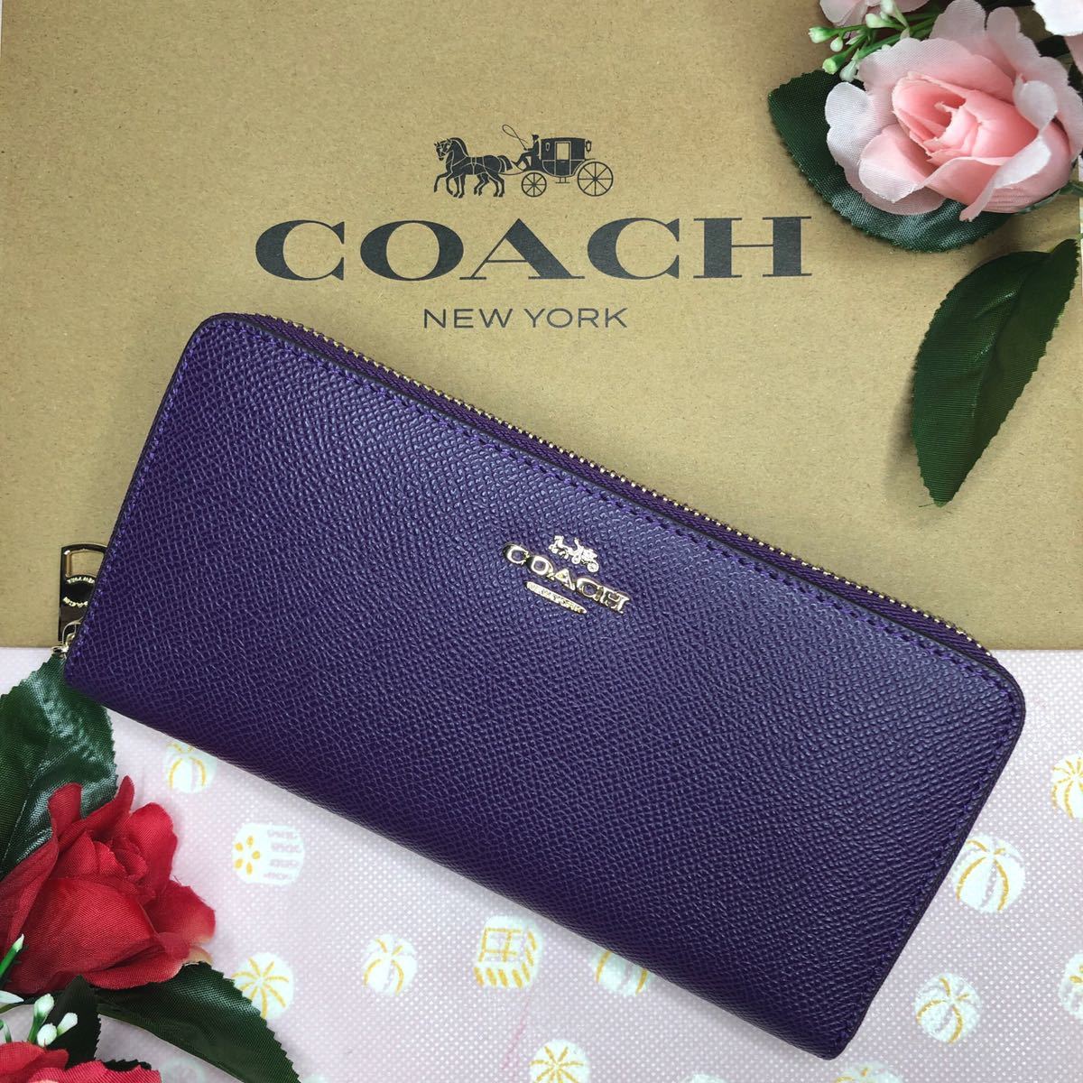 期間限定！最安値挑戦】 COACH 新品 パープル 長財布 コーチ