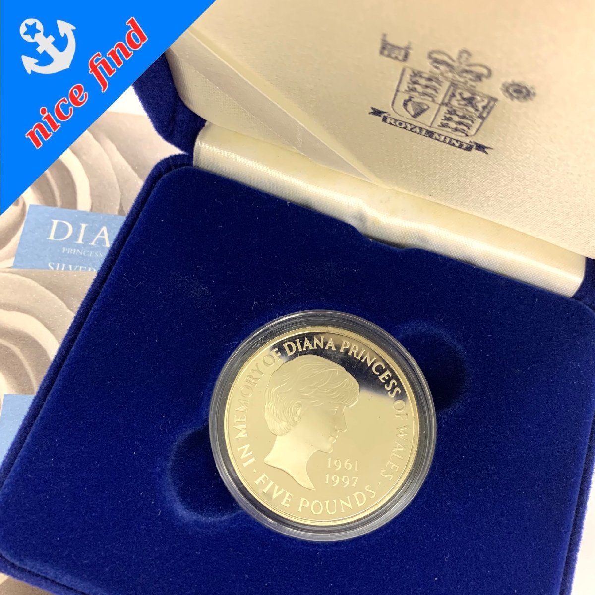 ◇ロイヤルミント ROYALMINT◇ダイアナ妃 追悼記念 5ポンド銀貨