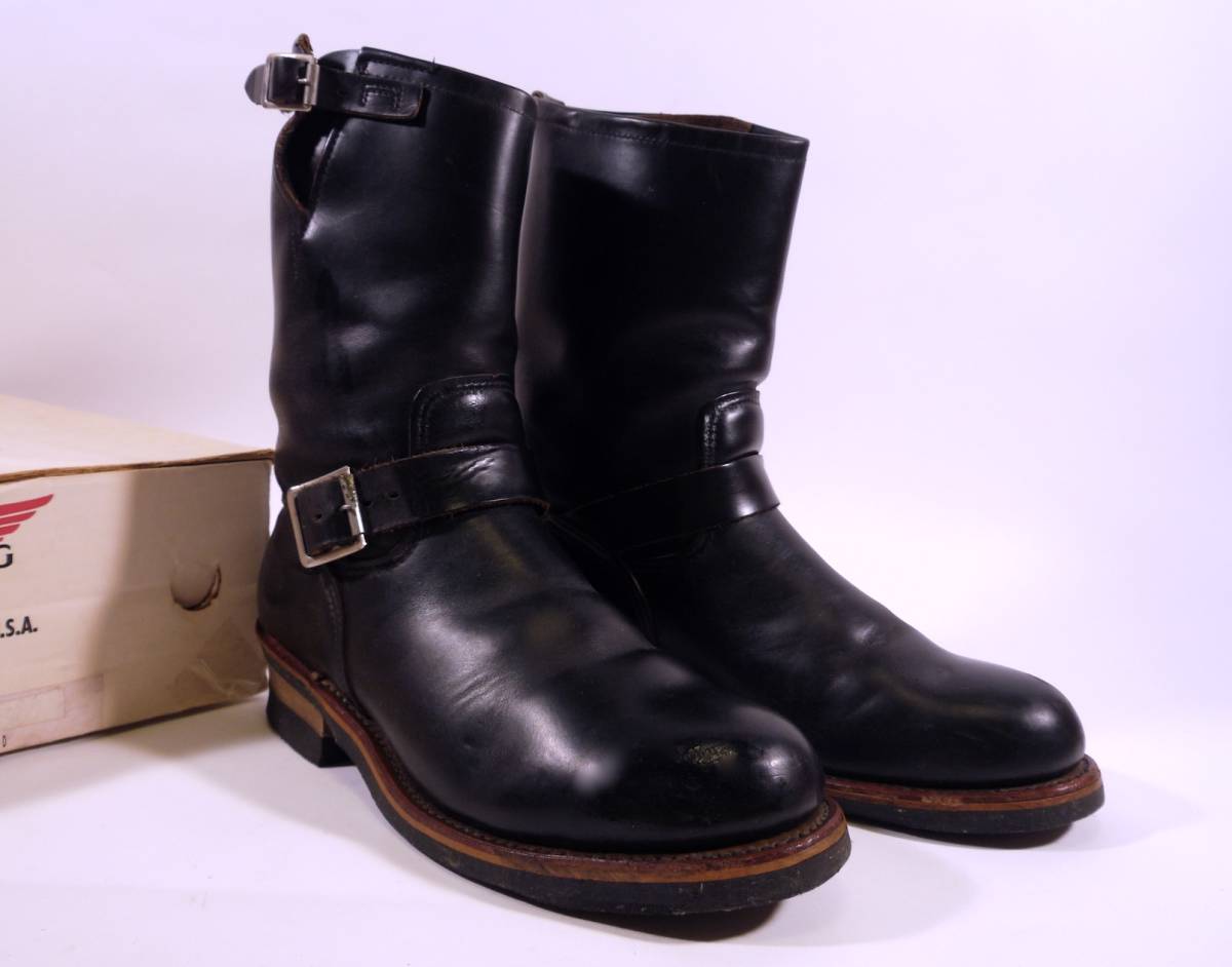 正規取扱店】 極上茶芯!! REDWING 超希少PT91オリジナル/旧羽タグ 2268 ケースを試してみた 黒 ブーツ エンジニア 2268 PT91 羽タグ 94年製 レッドウイング ブーツ
