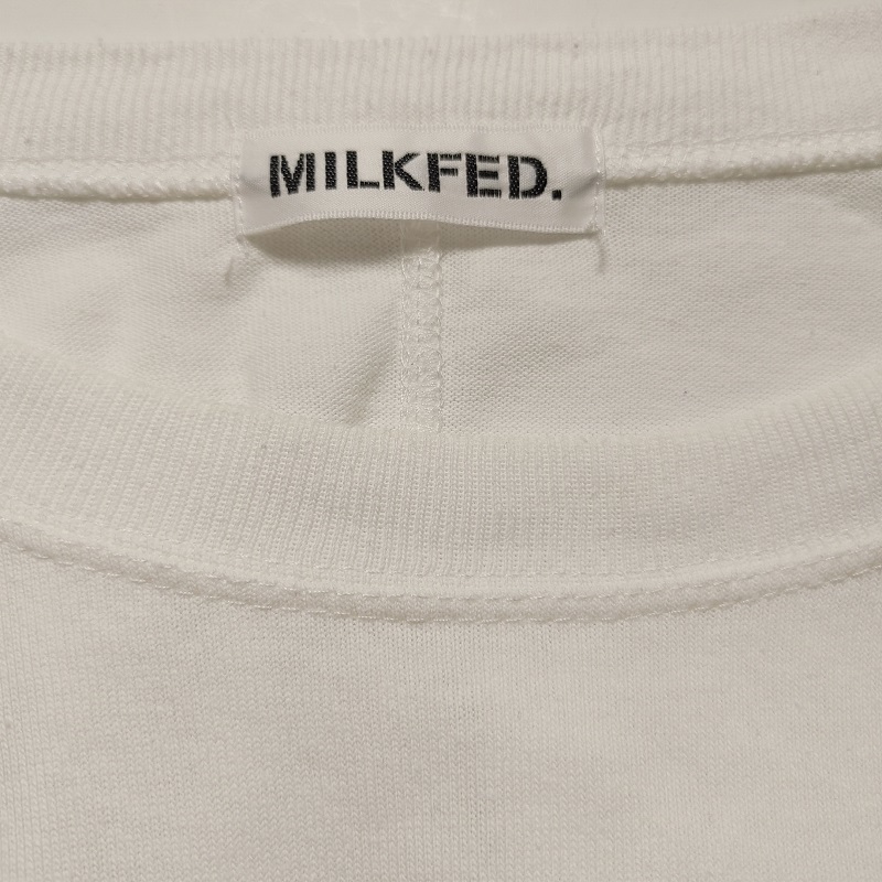 MILKFED.★F 白★半袖 ゆるだぼ バック ポケット ワンピ 可愛い ゆったり 大きめ ゆるダボ ワンピース ミルクフェド チュニック スウェット