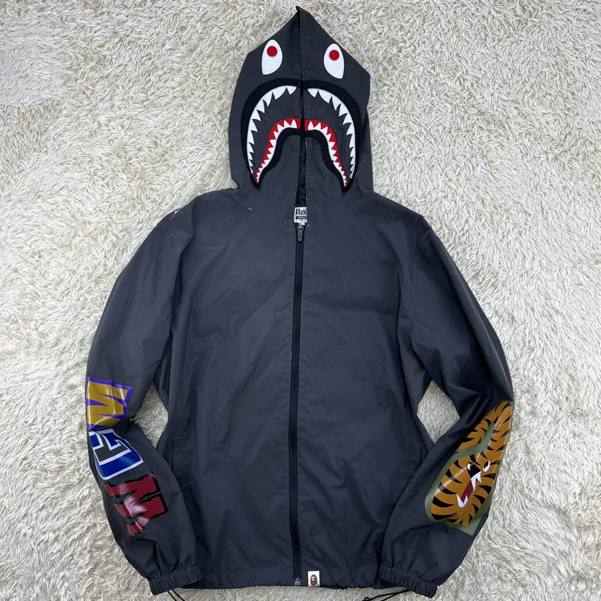 A BATHING APE シャークナイロンジャケット - greatriverarts.com