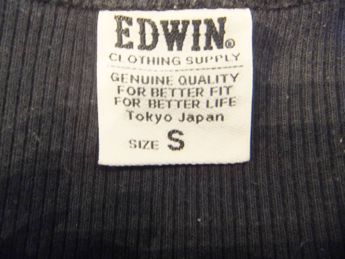 ★ EDWIN（エドウィン）　半袖リブフィットTシャツ　S　黒 ★_画像3