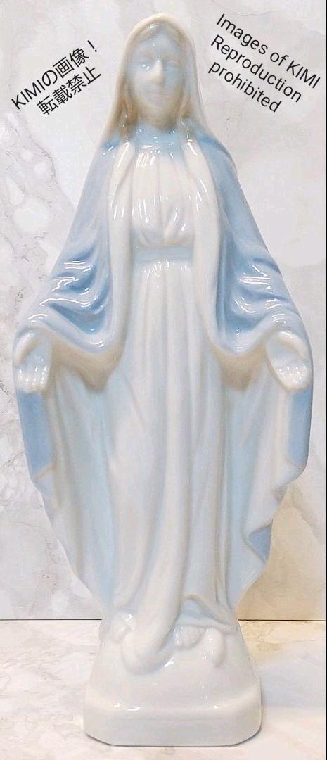 美しいマリア像　陶器製　高さ18.3cm　宗教美術　キリスト教美術