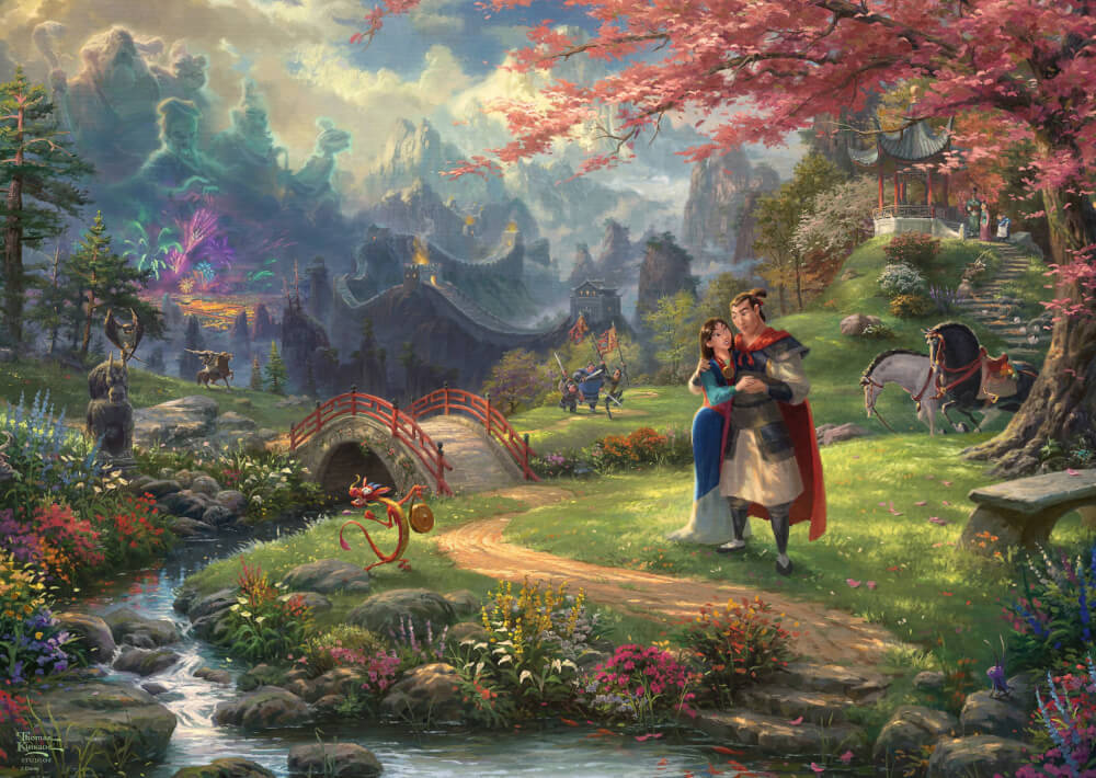 SD 59672 1000ピース ジグソーパズル ドイツ発売 ディズニー Mulan（ムーラン） Thomas Kinkade Mulan Blossoms of Loveの画像1