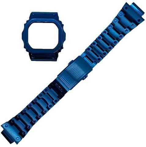 Gショック dw5600 新品未使用 ブルー メタル ベゼル ベルト 交換 geogis.rs