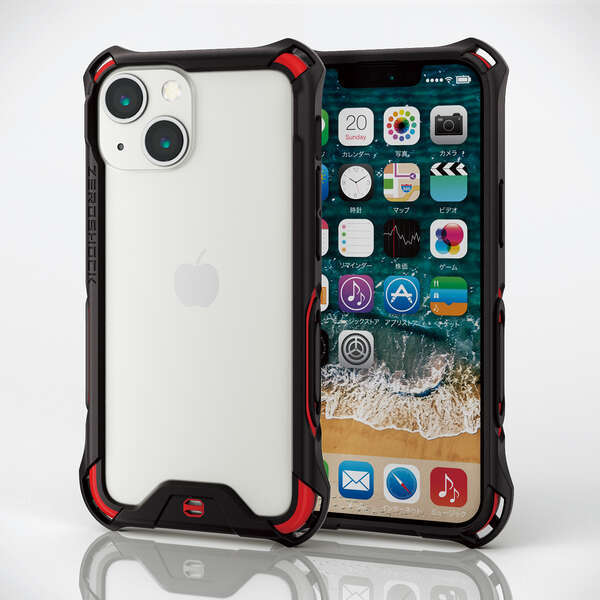 * new goods *ELECOM iPhone13mini ZEROSHOCK Zero shock tough bumper red 