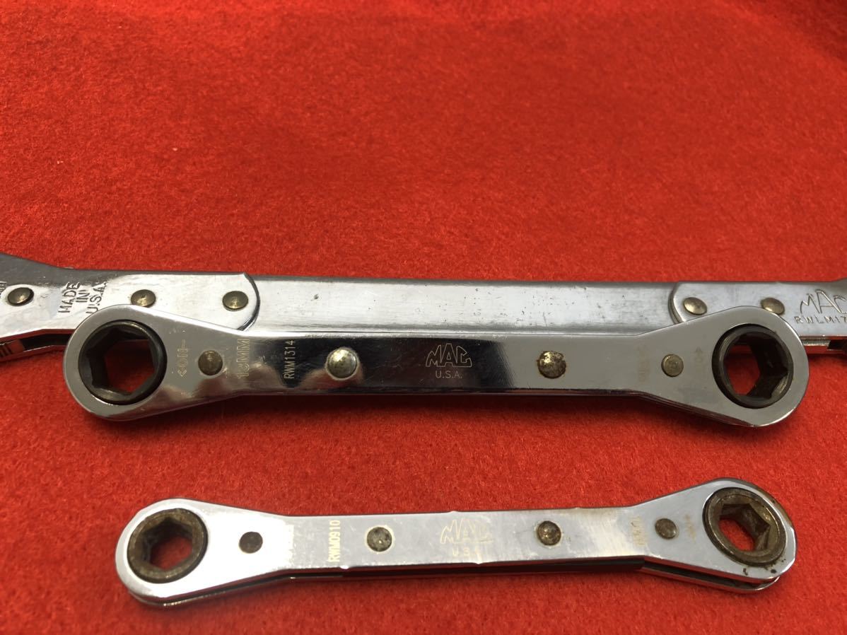 中古 MAC TOOLS マックツールズ 板ラチェット 4本セット売切 7mm 8mm 9mm 10mm 13mm 14mm 17mm 19mm_画像4