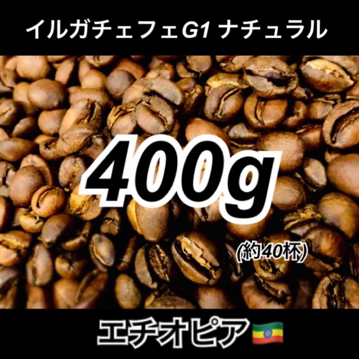 エチオピア イルガチェフェG1 ナチュラル 400g コーヒー豆 焙煎