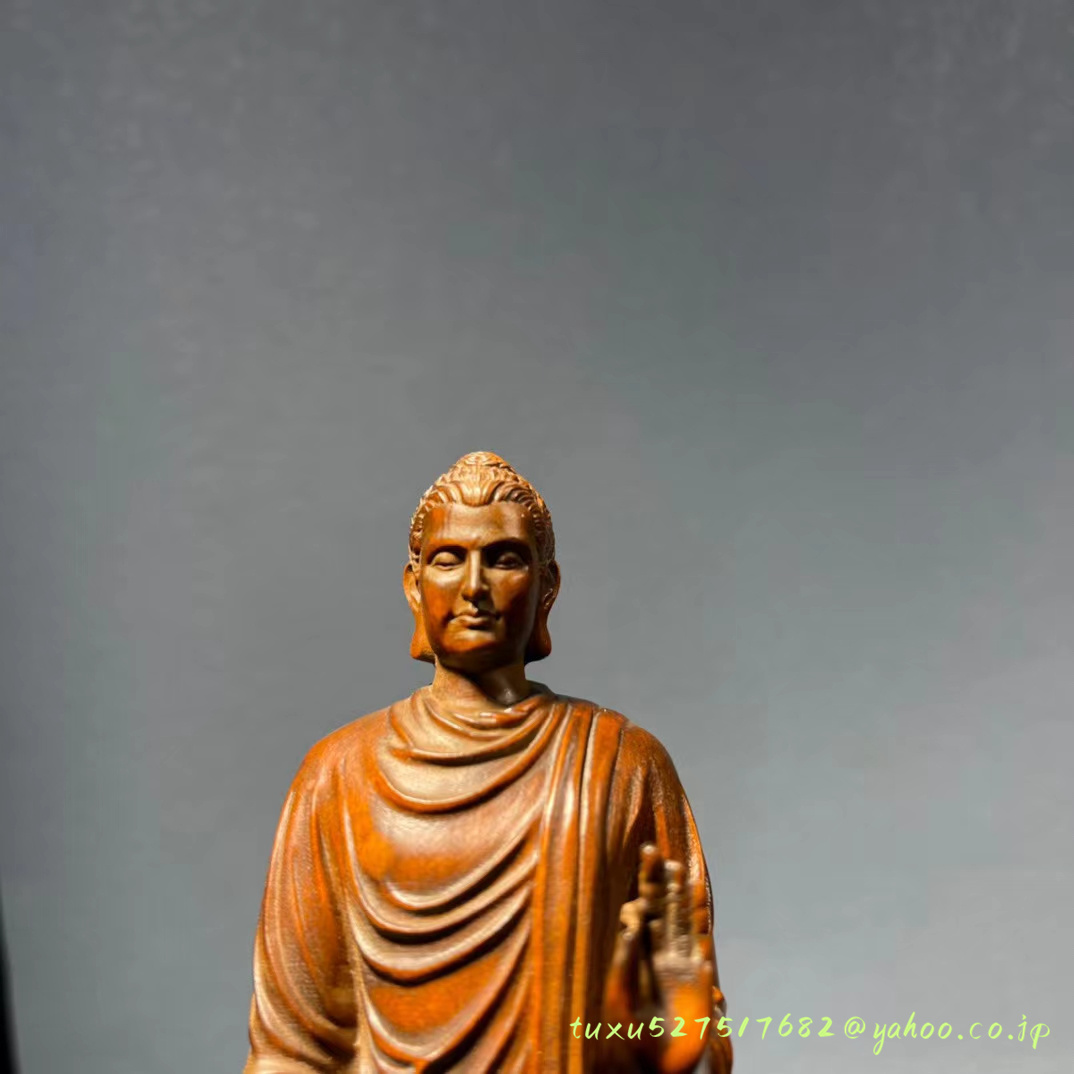 仏教美術 木彫 釈迦如来 釈迦如来像 古美術 精密彫 彫刻 仏壇 仏具 仏教 18cm
