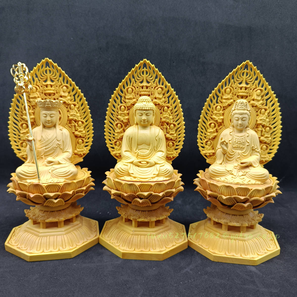 極上品 木彫仏像 地蔵王菩薩座像 財前彫刻 仏教工芸 柘植材 仏師で