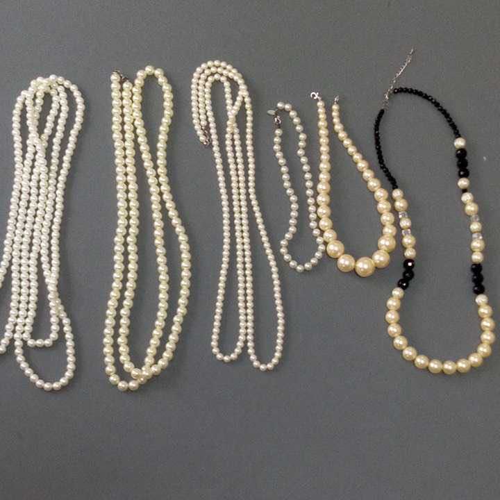 真珠ネックレス6本セット　イミテーション　全長と真珠のサイズは商品説明に記載　美品_画像9
