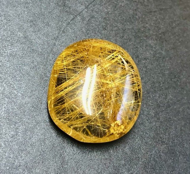 希少】極上大粒10A タイチンルチルクォーツ ルース 23×20mm 極太金針