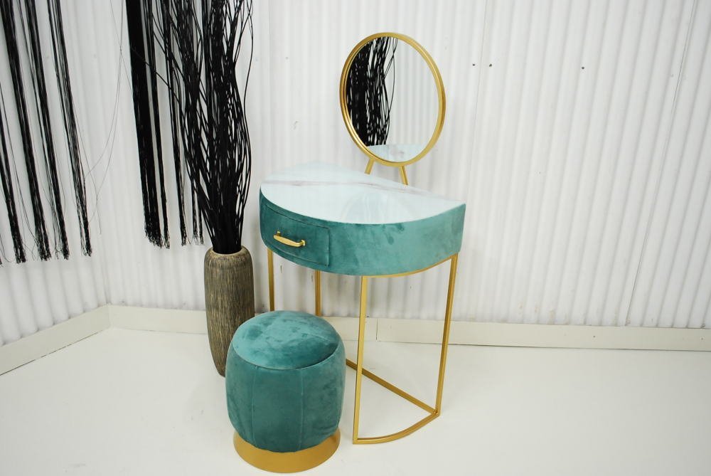  fixed amount * outlet * new commodity * unused * free shipping *. series dresser * stool attaching * velour * luxury elegant modern * green Gold half jpy 