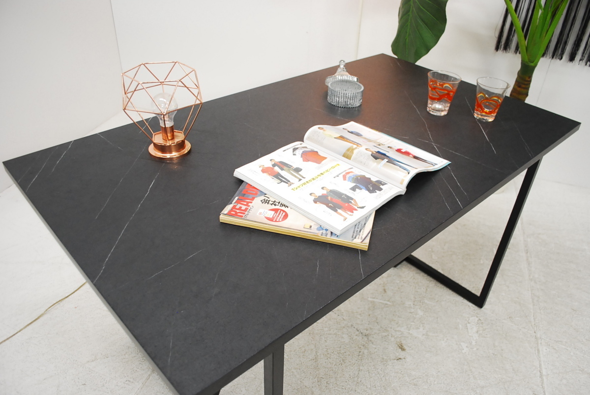  fixed amount * outlet * unused * free shipping * luxury modern * dining table single goods * black group * marble style design 