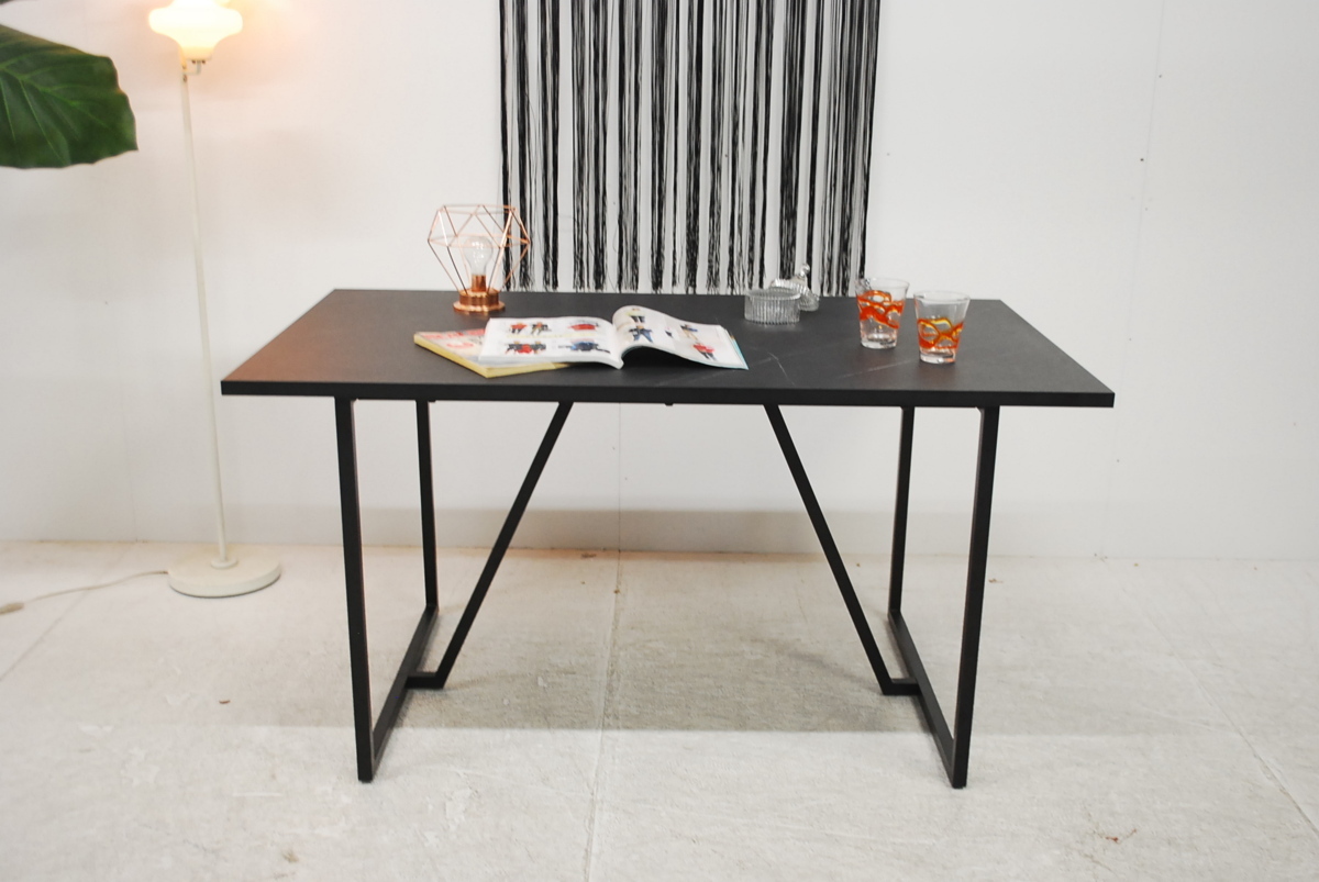  fixed amount * outlet * unused * free shipping * luxury modern * dining table single goods * black group * marble style design 