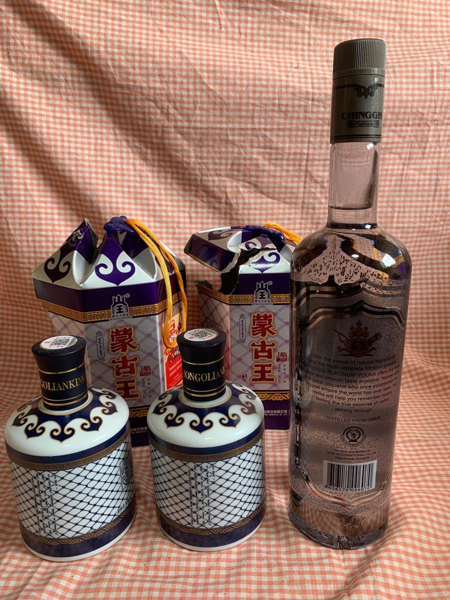 モンゴル高級酒 チンギスプラチナム　蒙古王３本セット　明日中で価格戻します！