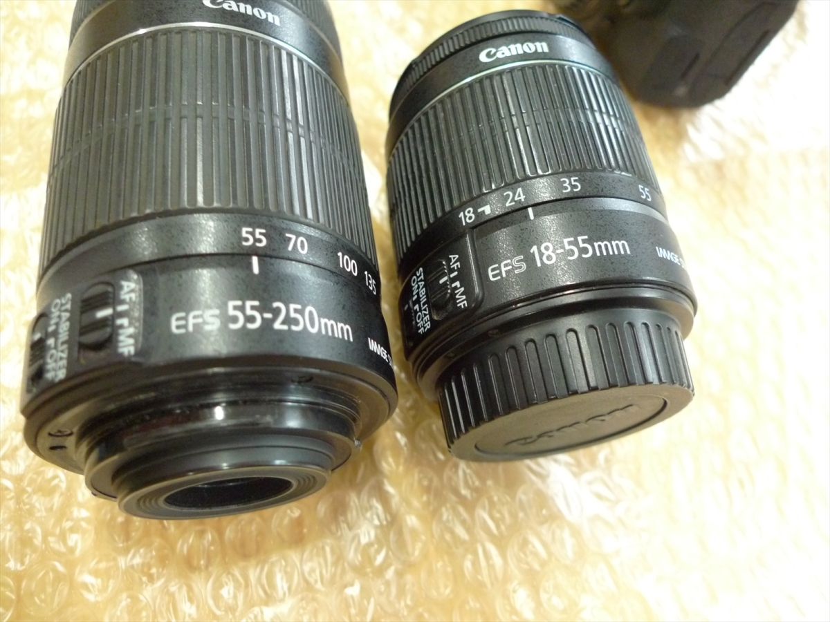 現状品 Canon キャノン EOS9000D ダブルズームキット 18-55mm f4-5.6 IS 55-250mm f4-5.6 IS デジタル一眼レフカメラ レンズ_画像9