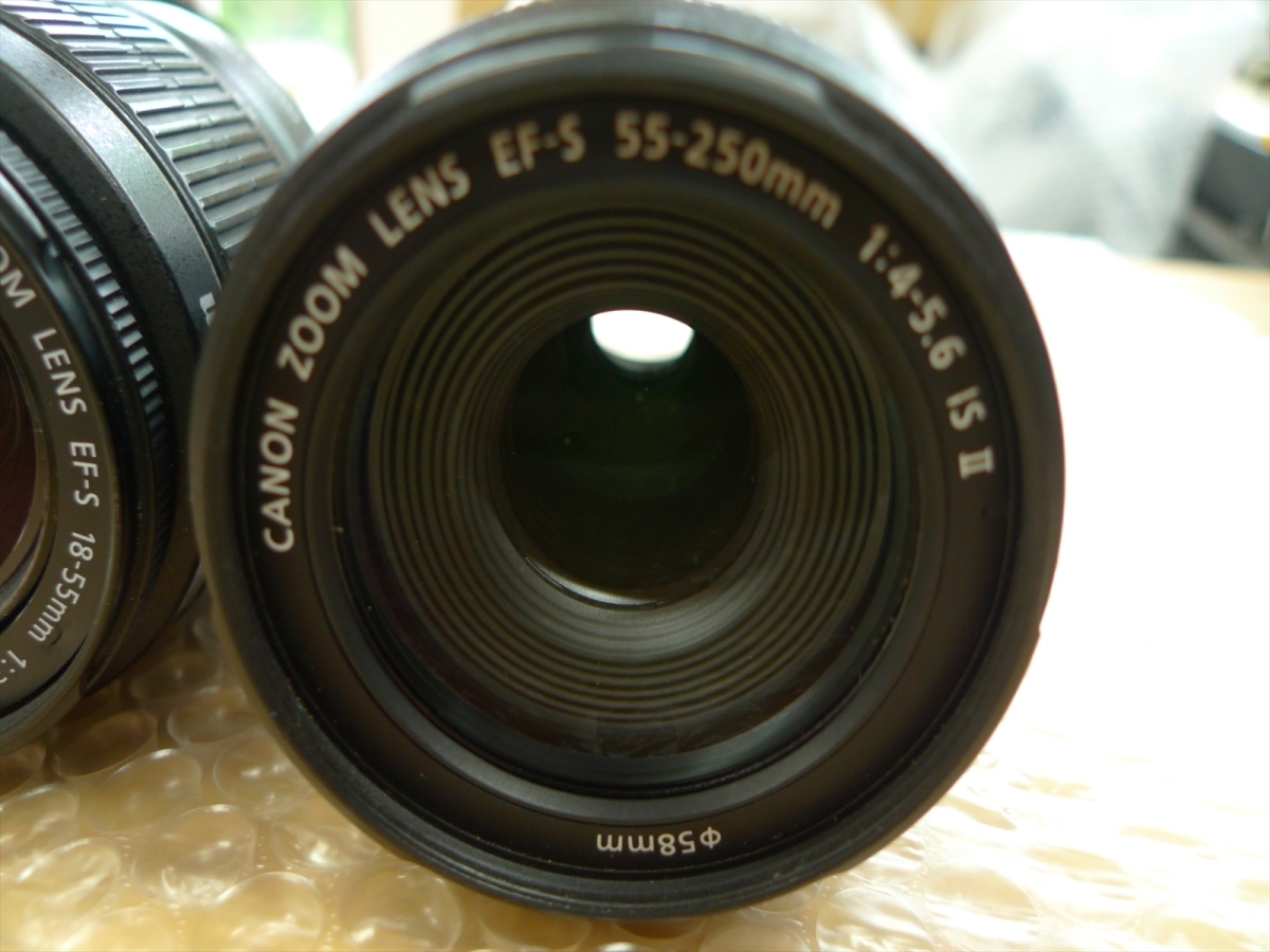 現状品 Canon キャノン EOS9000D ダブルズームキット 18-55mm f4-5.6 IS 55-250mm f4-5.6 IS デジタル一眼レフカメラ レンズ_画像7