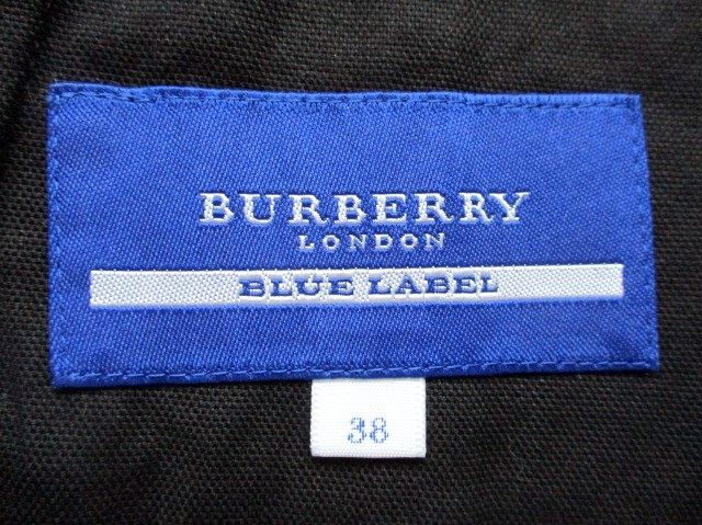 ★ レディース バーバリーブルーレーベル BURBERRY BLUE LABEL リネン入り クールな ベスト ３８サイズ ブラック _画像6