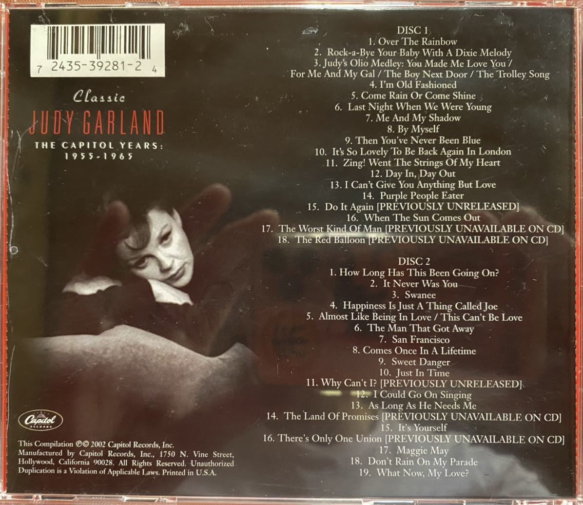 【2CD】JUDY GARLAND「THE CAPITOL YEARS 1955-1965」ジュディ・ガーランド　2枚組　輸入盤_画像2