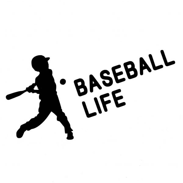 ★千円以上送料0★(20cm) 【BASEBALL LIFE】野球・ベースボール・カー・車用にも、ステッカーDC3_画像1