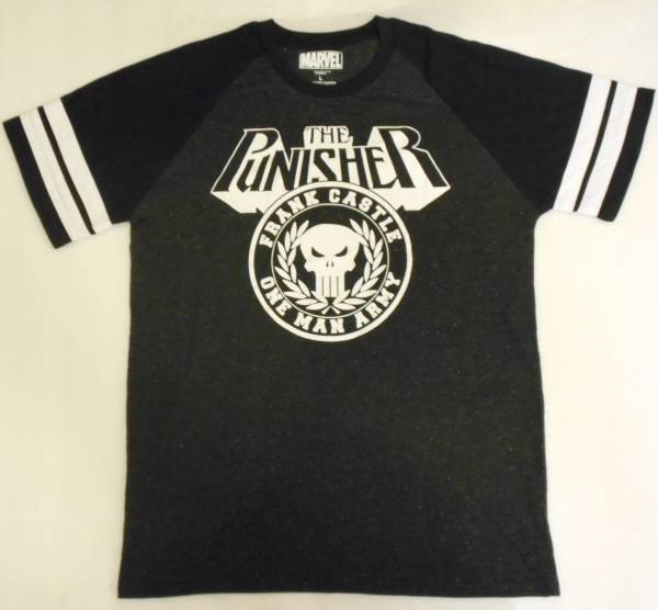 パニッシャー Tシャツ Lサイズ ( ラグランスリーブ punisher marvel マーベル アメコミ スカル 髑髏_画像1