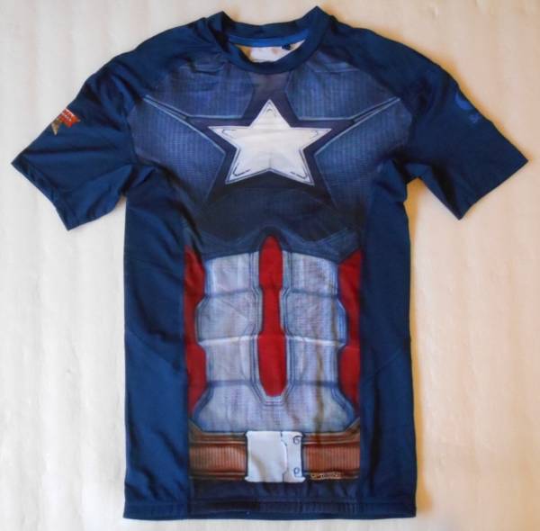 キャプテンアメリカ Tシャツ Sサイズ (captain america マーベル marvel ジム コンプレッション ウェア ストレッチ インナー トレーニング_画像1