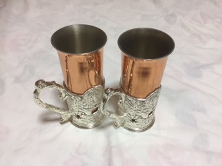 [ unused!2 piece all together 1980 jpy prompt decision exhibition!] copper made Via cup! storage period .. therefore used exhibition!