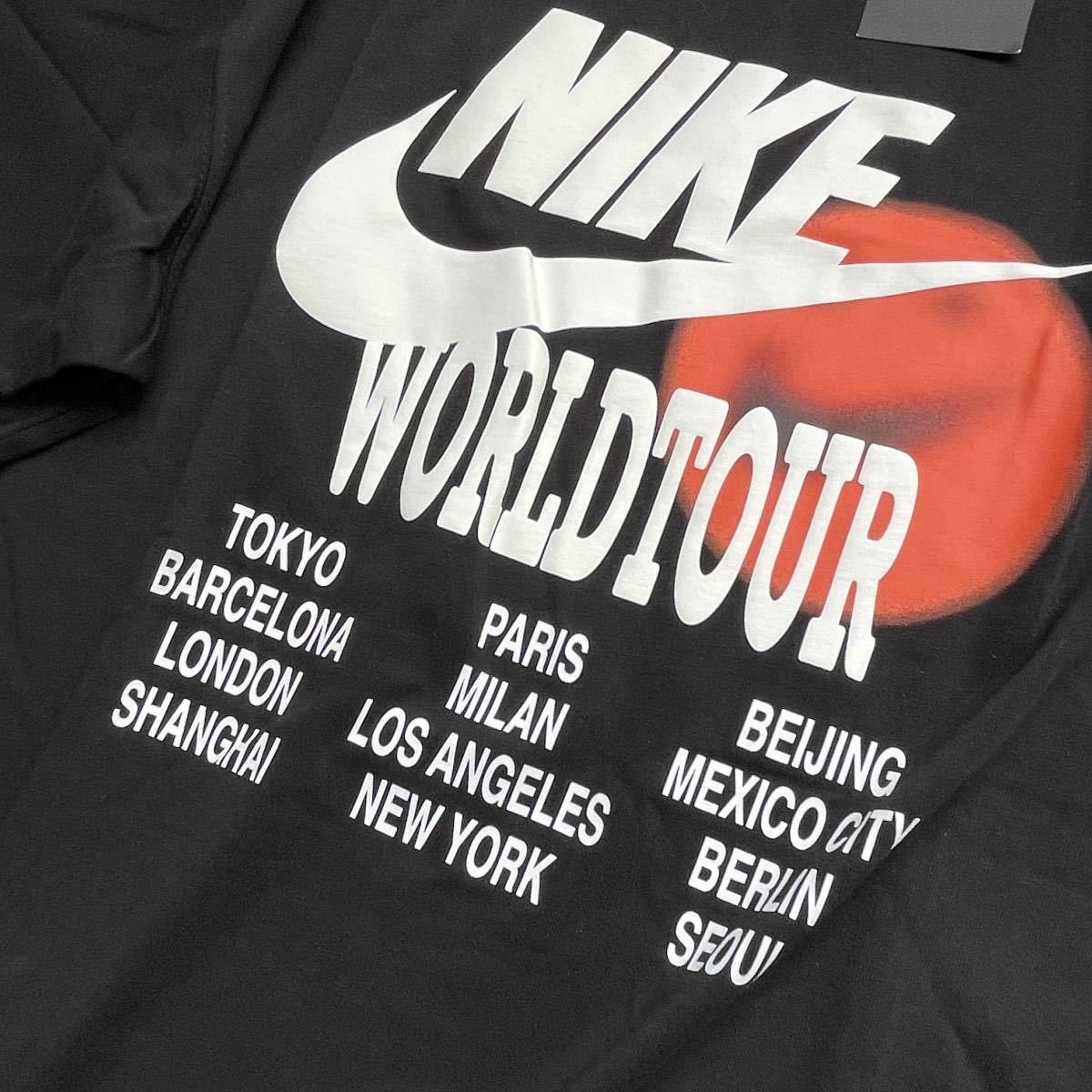 【格安送料】新品未使用 NIKE Lサイズ WORLD TOUR ナイキ ワールドツアー NSW セットアップ 上下 シャツ ハーフパンツ 半袖 ブラック 黒_画像2