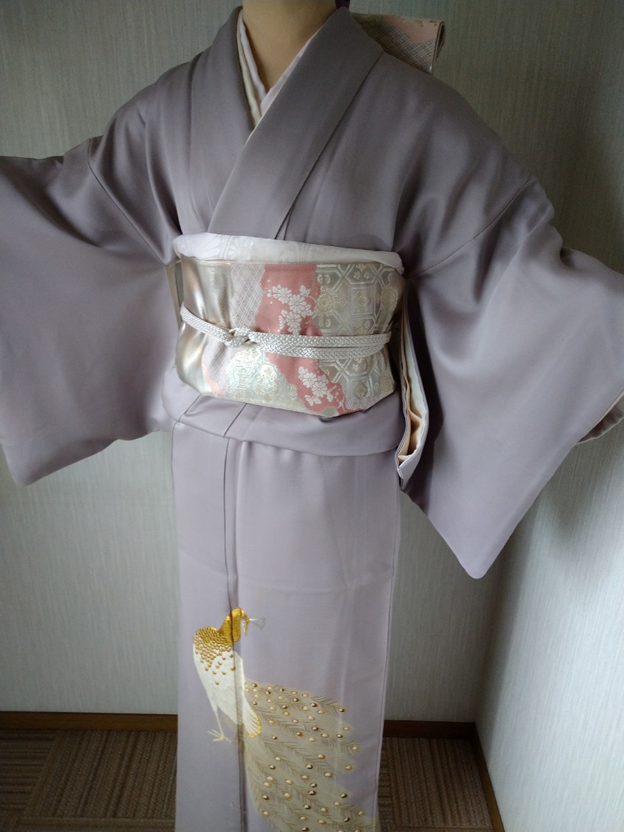 コーフル 付下げ 正絹 伊達襟付き 1つ紋 着物 和服 - 通販 - www