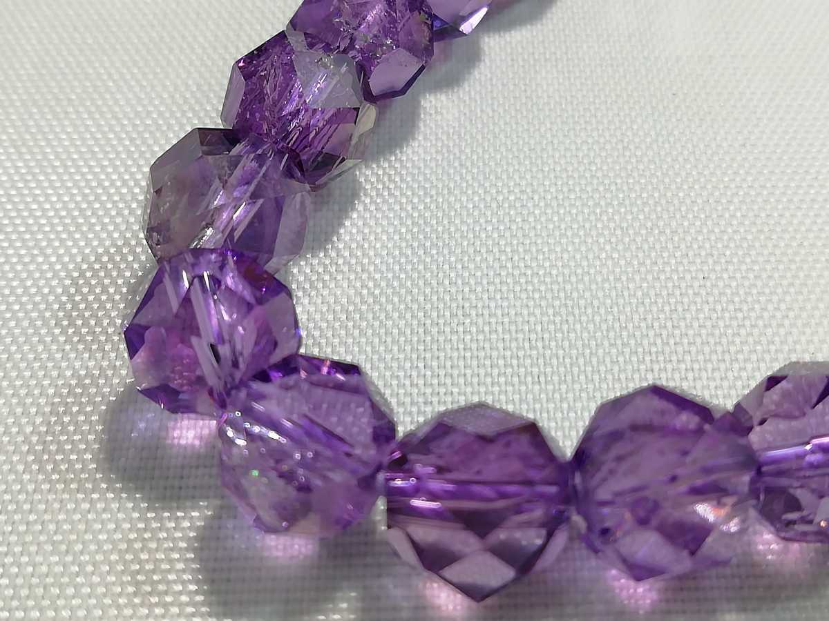  high grade natural amethyst rose cut one hand .. silk . Kyoto manufacture 10502