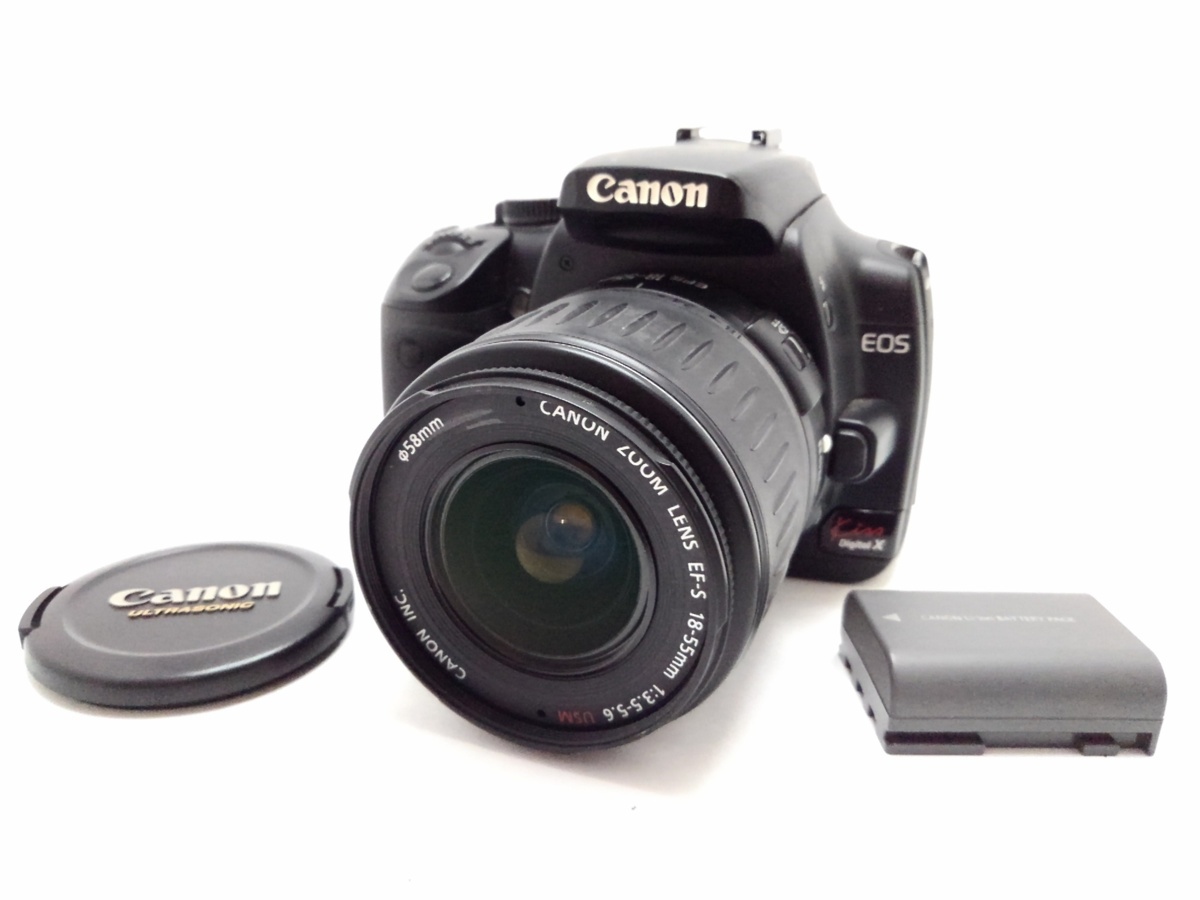 ★ハローカメラ★7205 Canon EOS Kiss X 18-55mm (1050万画素)【 付属品あり】【難有 レンズ要清掃】動作品 現状 1円スタ－ト_画像にありませんが充電器が付きます
