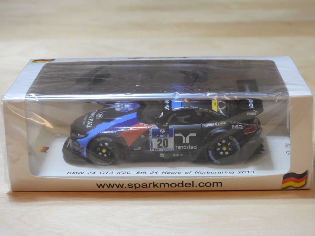 【新品：未開封】スパーク 1/43 BMW Z4 GT3 チーム シューベルト ADAC ニュルブルクリンク24時間 2013年 6位 No.20 [SG081]_画像1