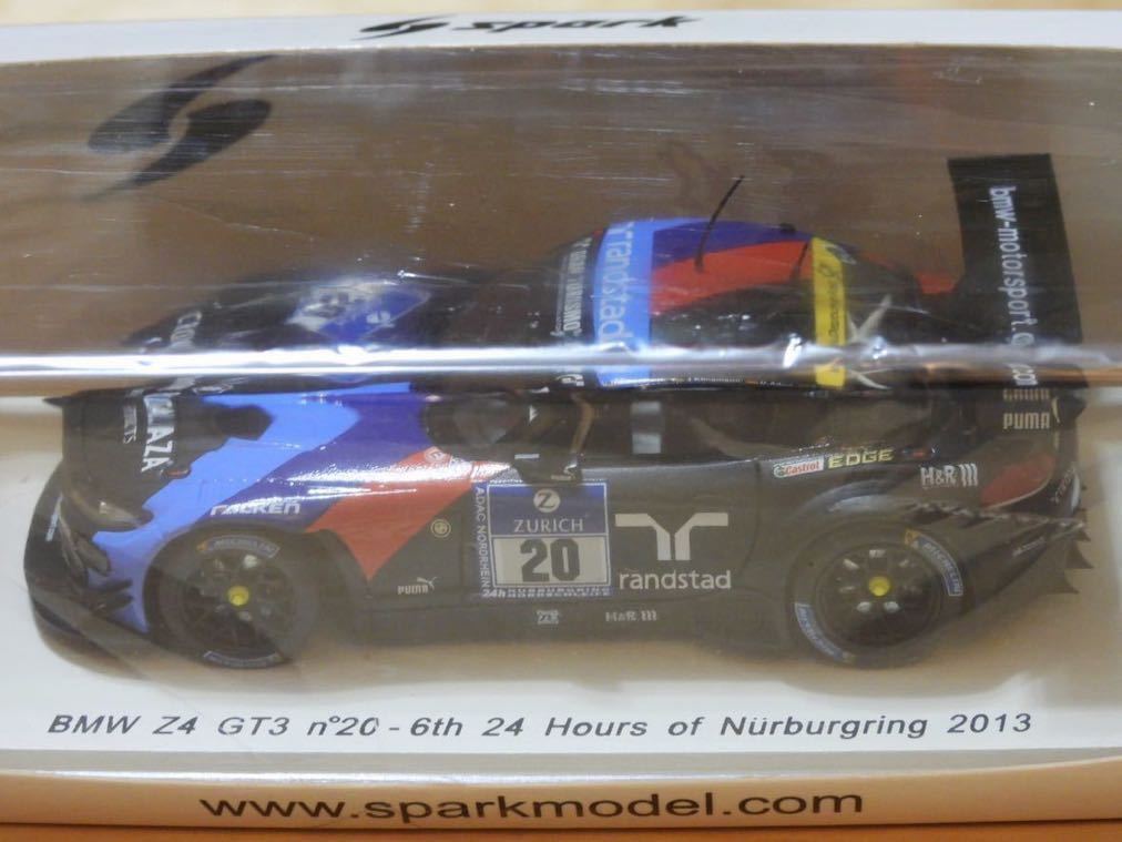 【新品：未開封】スパーク 1/43 BMW Z4 GT3 チーム シューベルト ADAC ニュルブルクリンク24時間 2013年 6位 No.20 [SG081]_画像4