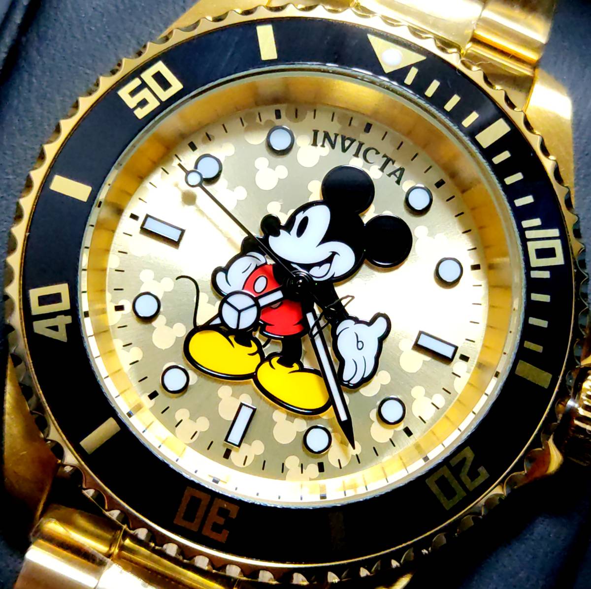 【新品】$595 INVICTA インビクタ 高級腕時計 コレクターズ メンズ DISNEY ミッキー サブマリーナ ゴールド 希少 デットストック ラスト１ - 0