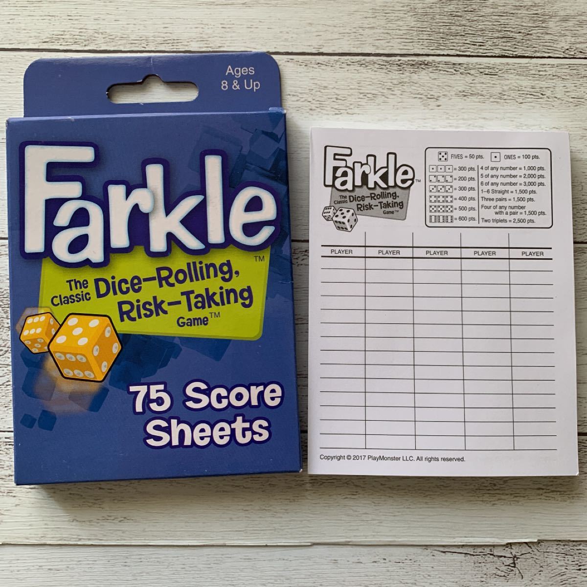 【新品】ゲーム (Farkle) スコアシート75枚 ジャンクジャーナル　コラージュ　