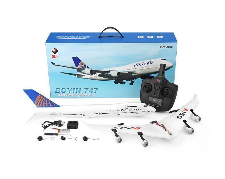 RC ラジコン 電動飛行機 プレーン 200M制御 6軸ジャイロ エアバス ボーイング Boeing747 民間機 XK WLTOYS A150 B747 初心者子供プレゼント