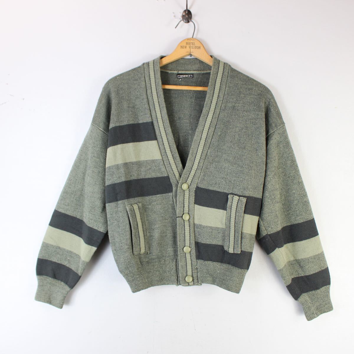 RETRO VINTAGE BORDER DESIGN KNIT CARDIGAN/レトロ古着ボーダー