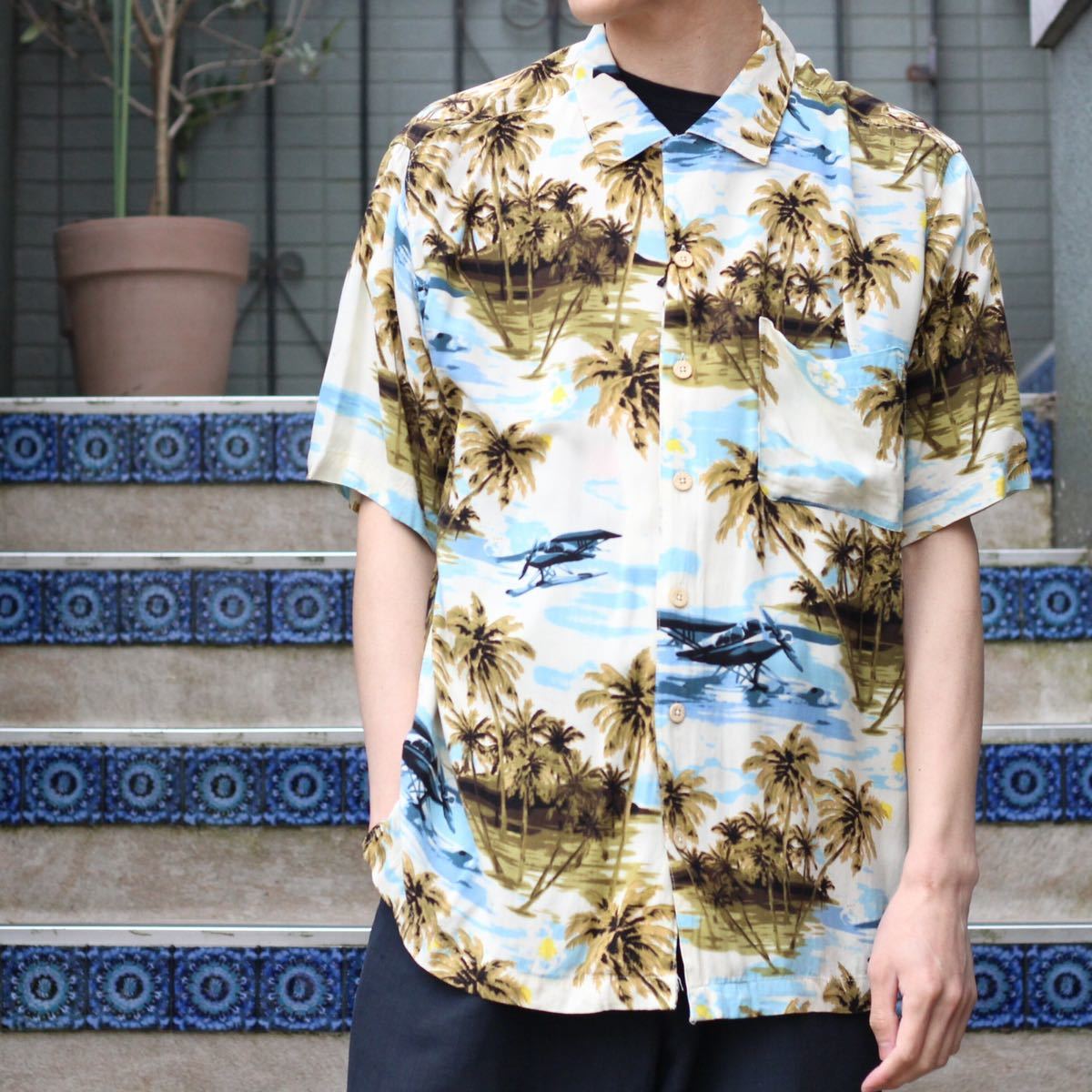 USA VINTAGE HALF SLEEVE ALOHA SHIRT/アメリカ古着半袖アロハシャツ_画像2