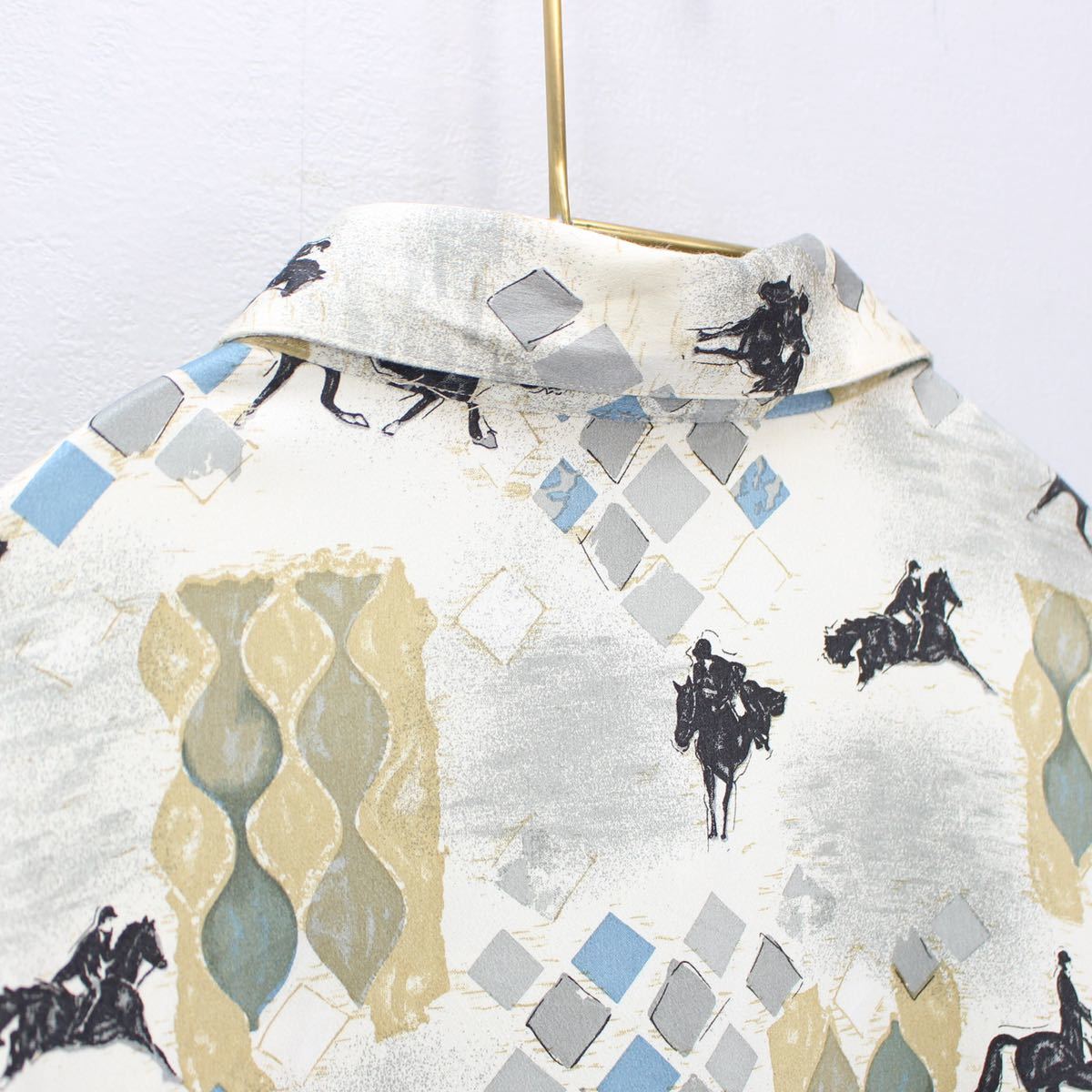 USA VINTAGE HORSE PATTERNED DESIGN SHIRT/アメリカ古着馬柄デザインシャツ