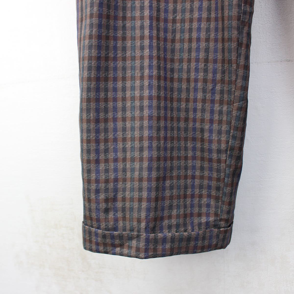 EU VINTAGE CHECK PATTERNED SLACKS PANTS/ヨーロッパ古着チェック柄スラックスパンツ